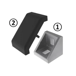 Set colțar pentru profiluri din aluminiu 30×30, canal 8 093W303N08S11