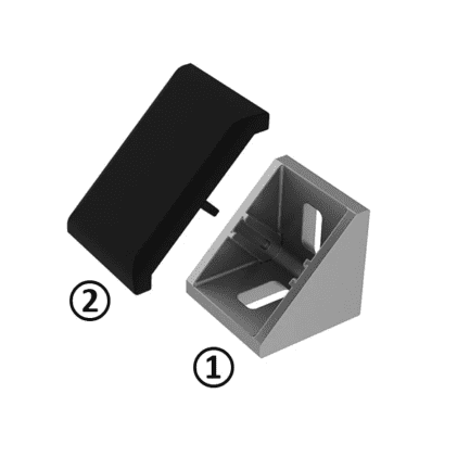 Set colțar pentru profiluri din aluminiu 40x40, canal 8 093W402N08S02 - imagine 2