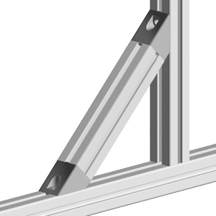 Element de conectare profiluri 40x40, 45 grade, canal 8 093WS40145N08