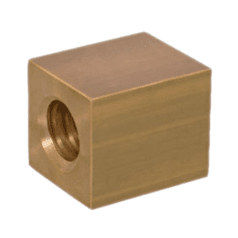 Piuliță trapezoidală QOB 12AL 12×3 mm, alamă, pătrată