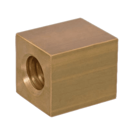 Piuliță trapezoidală QOB 20AR 20x4 mm, alamă, pătrată