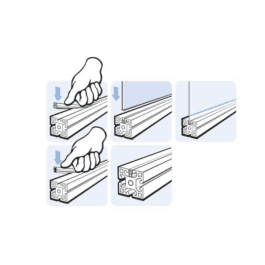 Cheder acoperire canal 8 I sau fixare material 4-6 mm, gri, PP, 2M, 092035S04, L=2m