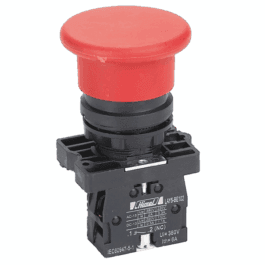 Buton ciuperca rosu metalic cu revenire fi40 1NC, HLAY5BC42